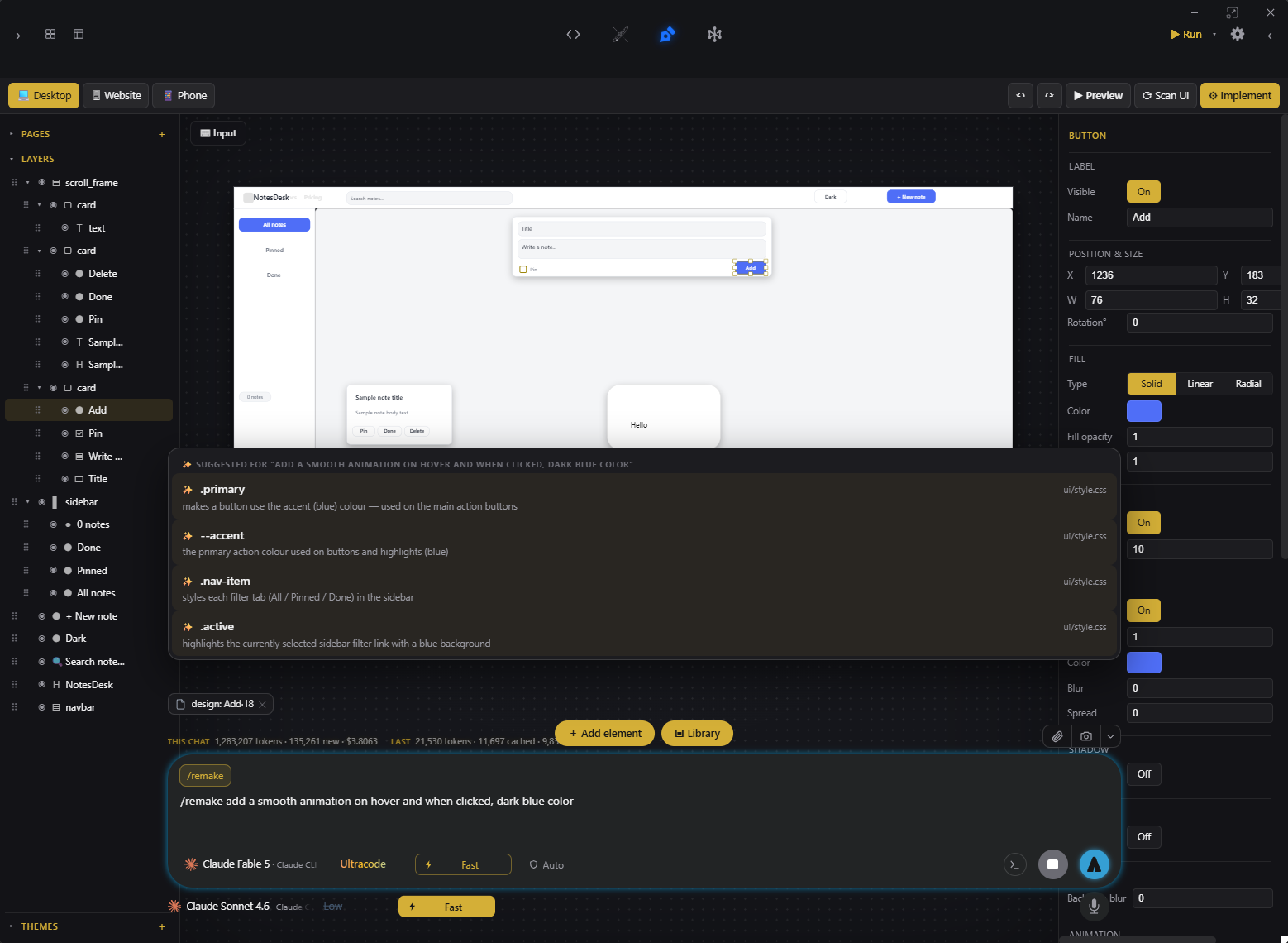 Arco Designer — refine your UI on a live canvas