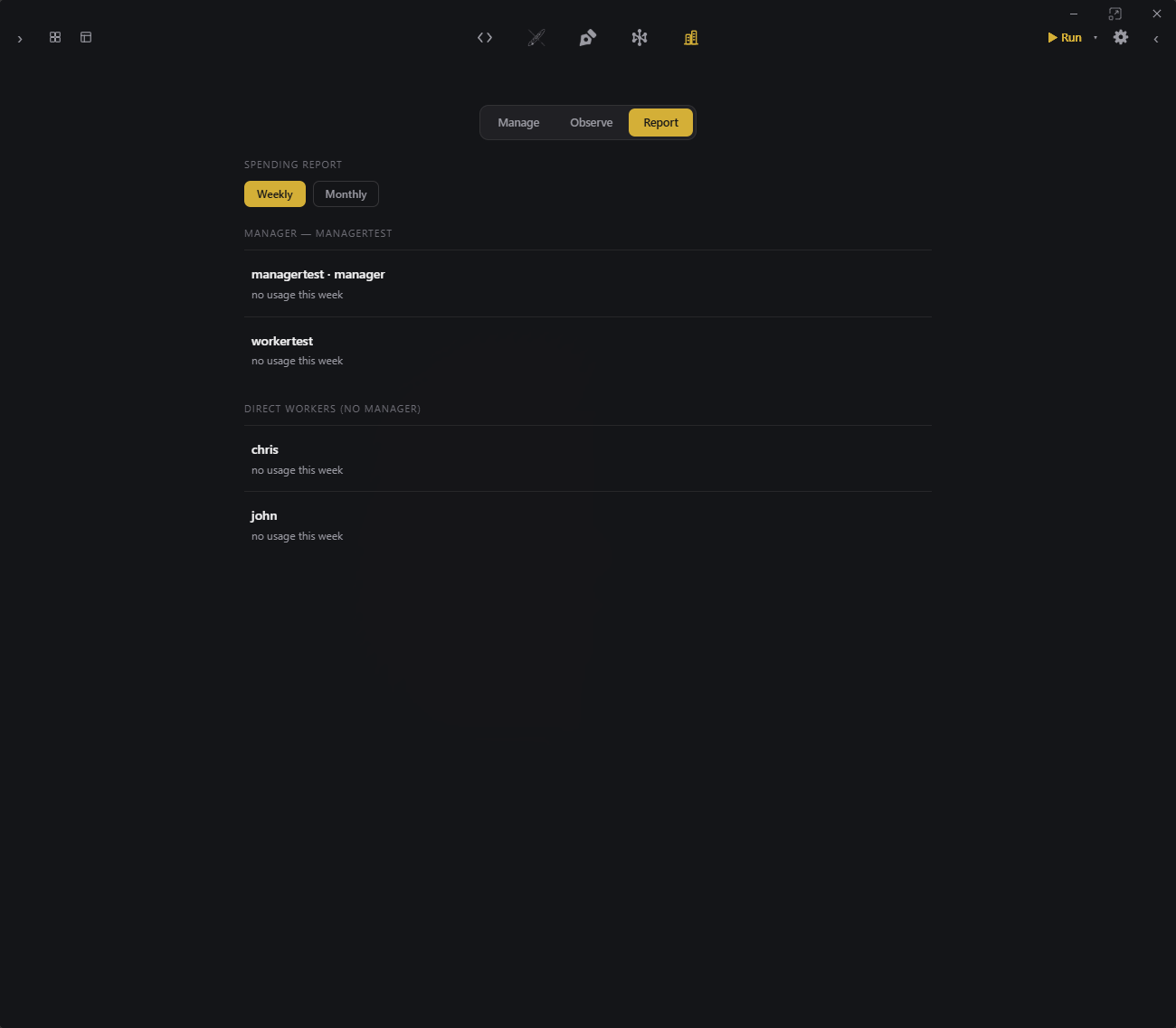Arco Reports — spend and activity by person